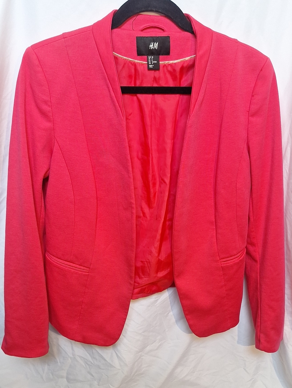 H&M Bright Coral Open-Front Blazer